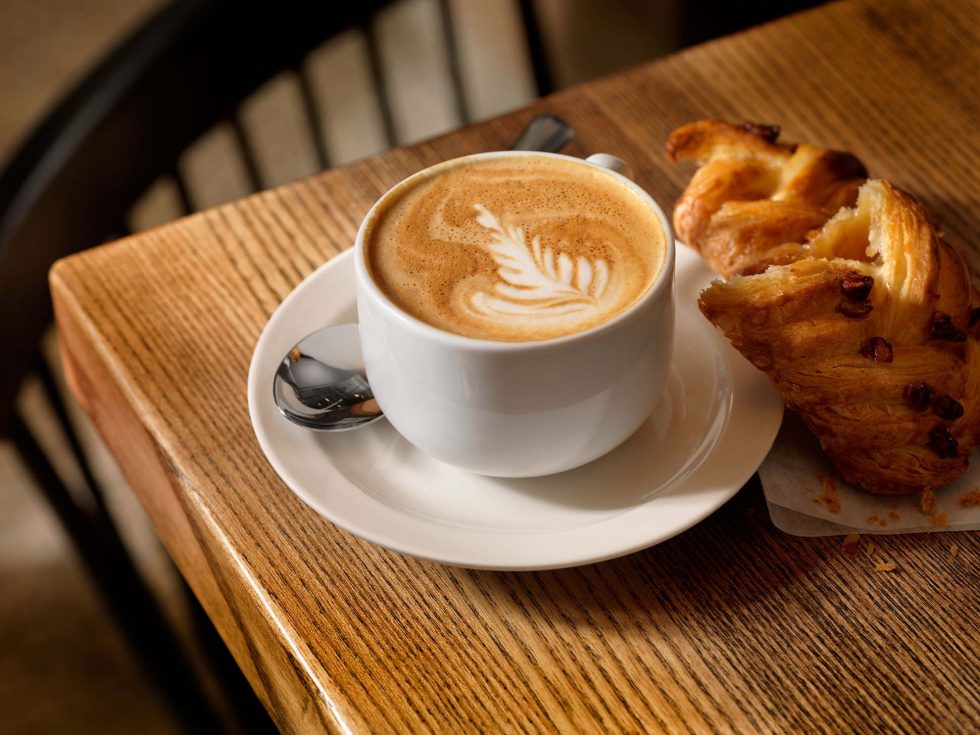 Calgary Food & Beverage Photographer. A latte and danish.